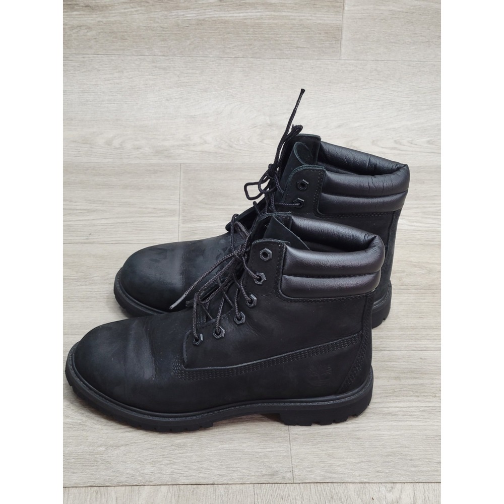 Timberland 6-Inch Waterproof Boots Women's 8 Black Nubuck Leather A15QY